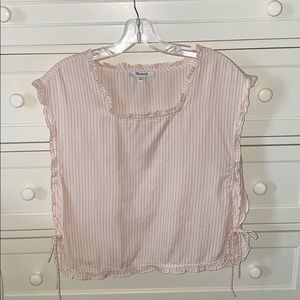 Madewell Pink & White Stripe Sleeveless Shirt